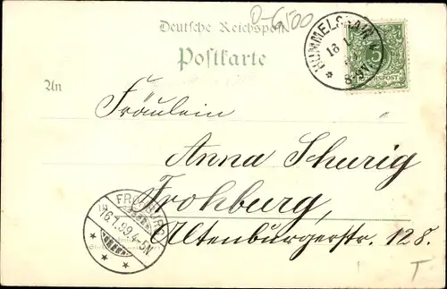 Litho Gera in Thüringen, Kirche, Hauptpostamt, Realgymnasium