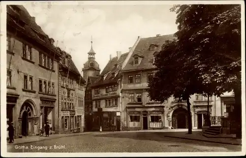 Ak Gotha Thüringen, Eingang z. Brühl, Singer Nähmaschinen
