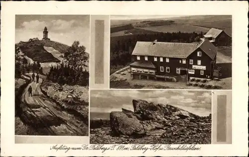 Ak Niederreifenberg Schmitten im Taunus, Großer Feldberg, Aufstieg, Feldberg-Hof, Brunhildisfelsen