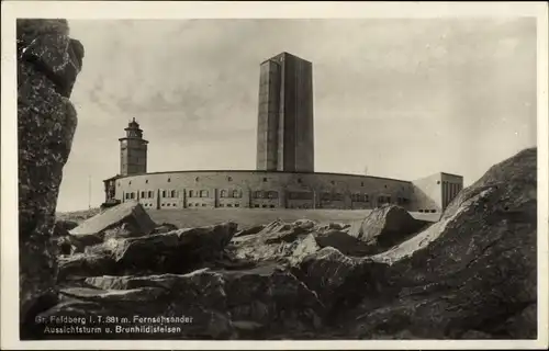 Ak Niederreifenberg Schmitten Taunus, Gr. Feldberg, Fernsehsender, Brunhildisfelsen, Aussichtsturm