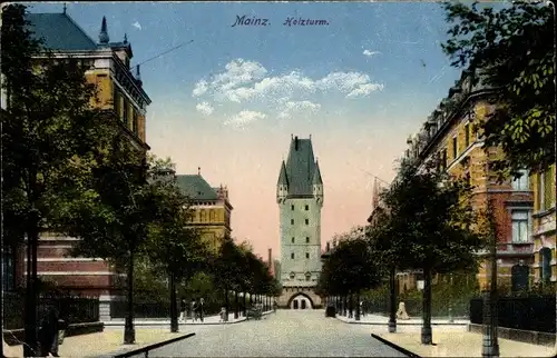 Ak Mainz am Rhein, Holzturm