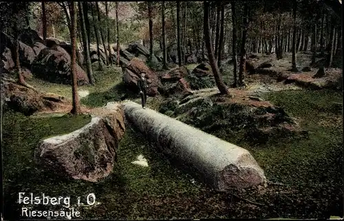 Ak Felsberg Lautertal im Odenwald, Riesensäule