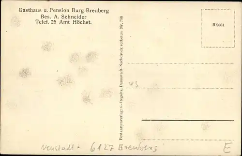 Ak Neustadt Breuberg im Odenwald, Gesamtansicht, Burg Breuberg