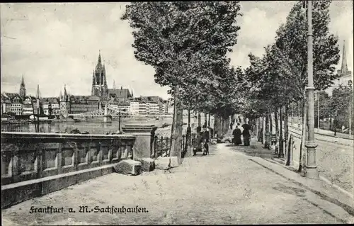 Ak Frankfurt Sachsenhausen, Promenade, Kirche