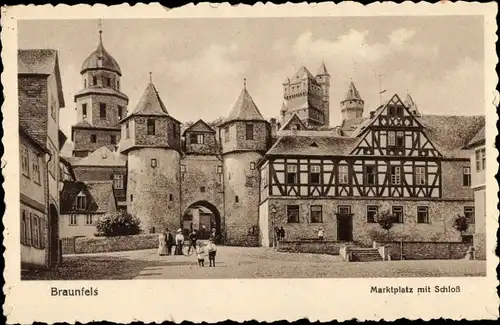 Ak Braunfels an der Lahn, Marktplatz, Schloss