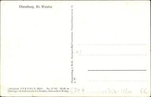 Ak Ulm Greifenstein im Westerwald, Dianaburg, Luftbild