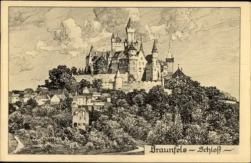 Künstler Ak Braunfels an der Lahn, Schloss