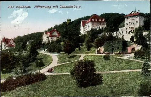 Ak Bad Nauheim Hessen, Höhenweg mit Johannisberg, Hotels