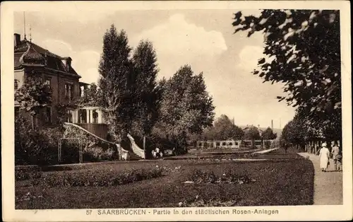 Ak Saarbrücken im Saarland, Rosenanlagen