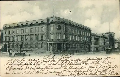 Ak Wiesbaden in Hessen, Königliches Schloss