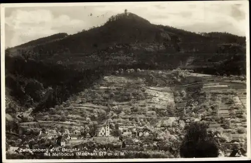 Ak Zwingenberg an der Bergstraße in Hessen, Melibocus, Panorama