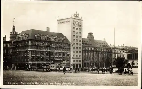 Ak Leipzig in Sachsen, Hochhaus, Augustusplatz