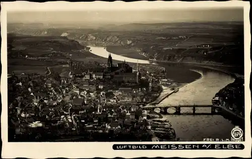 Ak Meißen an der Elbe, Panorama, Brücke