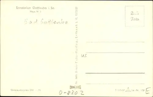 Ak Bad Gottleuba in Sachsen, Sanatorium