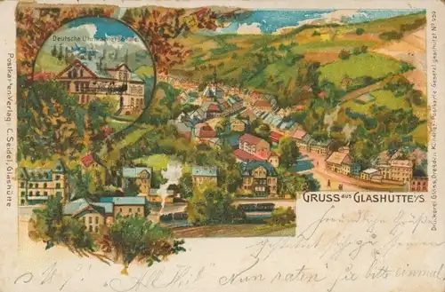 Glitzer Litho Glashütte in Sachsen, Deutsche Uhrmacherschule, Panorama