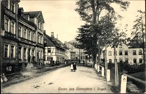 Ak Bärenstein im Erzgebirge, Straßenpartie