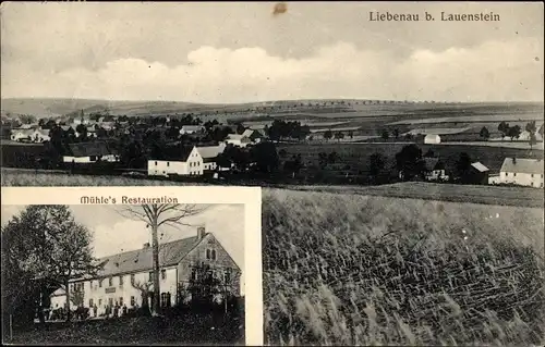 Ak Liebenau Geising Altenberg Erzgebirge, Mühle's Restaurant, Panorama