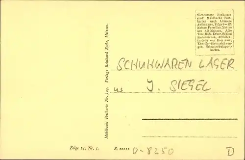 Ak Meißen an der Elbe, Giebel des Bahrmannschen-Hauses, Schuhwaren-Lager
