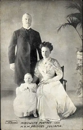 Ak Königin Wilhelmina der Niederlande, Heinrich zu Mecklenburg-Schwerin, Prinzessin Juliana