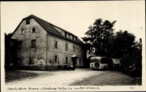 Foto Ak Müglitz Altenberg im Erzgebirge, Teilansicht, Gasthof Grenzschänke