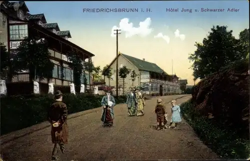 Ak Friedrichsbrunn Thale im Harz, Hotel Jung und Schwarzer Adler