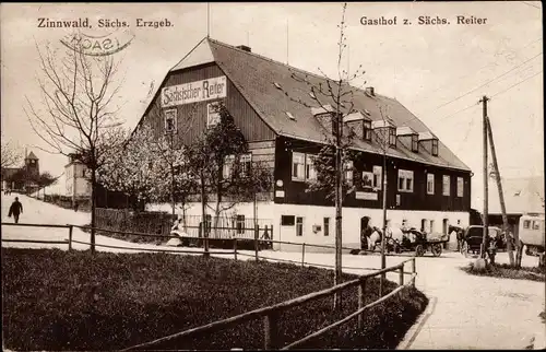 Ak Zinnwald Georgenfeld Altenberg im Erzgebirge, Gasthof zum sächsischen Reiter