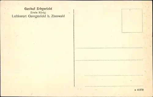 Ak Zinnwald Georgenfeld Altenberg im Erzgebirge, Gasthof Erbgericht