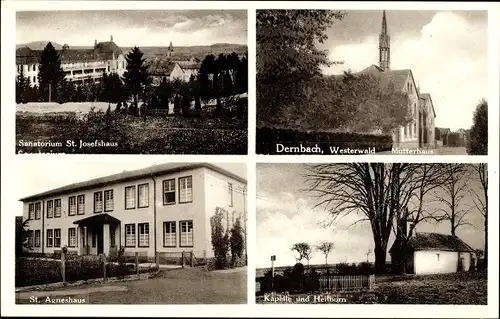 Ak Dernbach im Westerwald, Sanatorium St Josefshaus, Mutterhaus, St Agneshaus, Kapelle