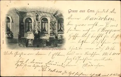Ak Bad Ems an der Lahn, Kaiser Wilhelm Felsenquelle