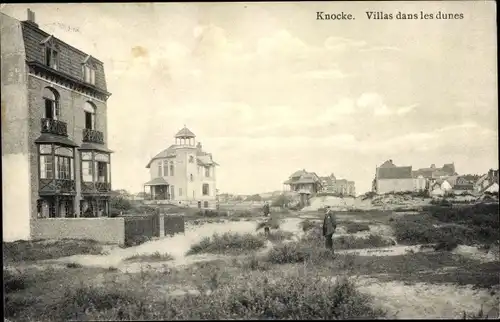 Ak Knokke Knocke Westflandern, Villen in den Dünen