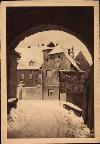 Ak Meißen an der Elbe, Blick zum Jahnaschen Haus, Lotterie Sächs. Winterhilfe 1932/33