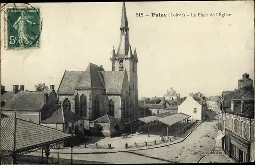 Ak Patay Loiret, La Place de l´Église