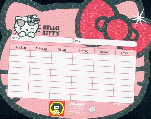 9 Stundenpläne von Hello Kitty, diverse Pläne und Größen