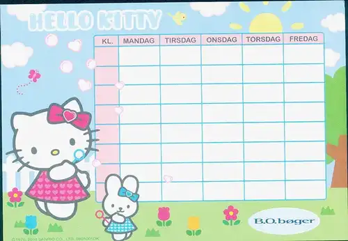 9 Stundenpläne von Hello Kitty, diverse Pläne und Größen