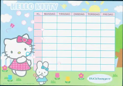 9 Stundenpläne von Hello Kitty, diverse Pläne und Größen