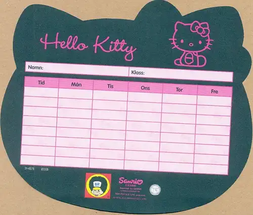 9 Stundenpläne von Hello Kitty, diverse Pläne und Größen