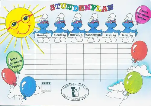6 Stundenpläne von Benjamin Blümchen, diverse Pläne und Größen