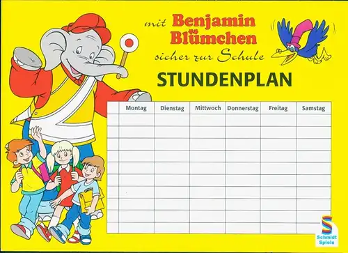 8 Stundenpläne von Benjamin Blümchen, diverse Pläne und Größen