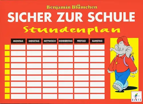 8 Stundenpläne von Benjamin Blümchen, diverse Pläne und Größen