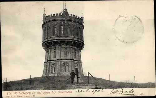 Ak Overveen Bloemendaal Nordholland Niederlande, Wasserturm