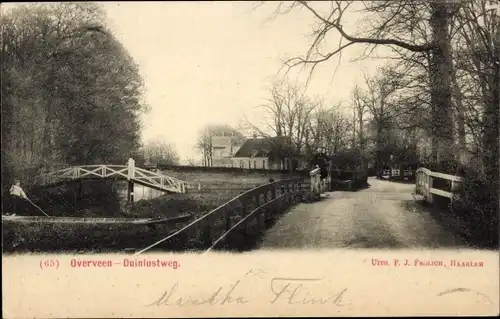 Ak Overveen Bloemendaal Nordholland Niederlande, Duinlustweg, Brücke