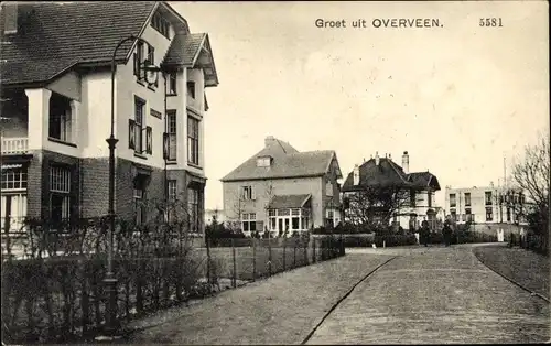 Ak Overveen Bloemendaal Nordholland Niederlande, Straßenpartie, Villa