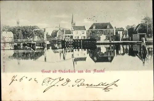 Ak Ouderkerk aan de Amstel Nordholland, Teilansicht, Brücke