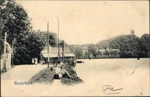 Ak Ouderkerk aan de Amstel Nordholland, Teilansicht, Café