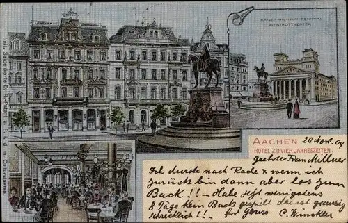 Litho Aachen in Nordrhein Westfalen, Hotel zu den Vier Jahreszeiten, Innenansicht