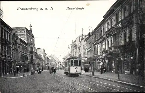 Ak Brandenburg an der Havel, Hauptstraße, Straßenbahn