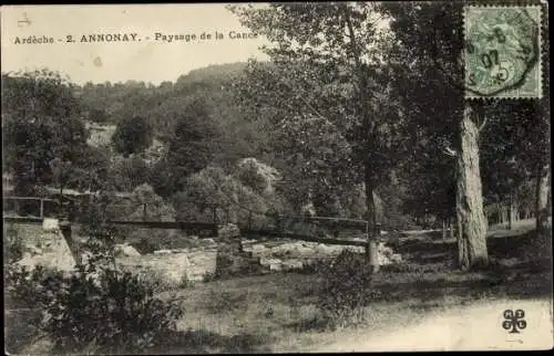 Ak Annonay Ardeche, Cance, Brücke
