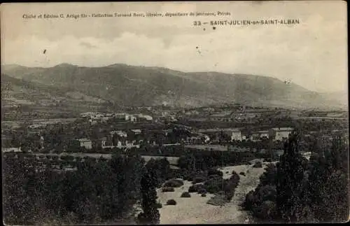 Ak Saint Julien en Saint Alban Ardèche, Panorama