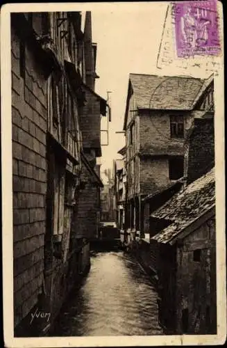 Ak Caudebec en Caux Seine Maritime, Alte Häuser Rue de la Boucherie