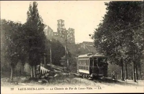 Ak Vaux sous Laon Aisne, Laon Ville Railway, Standseilbahn
